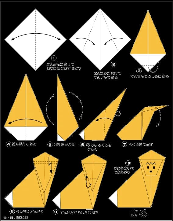 Hướng dẫn gấp Khỉ - Gấp giấy Origami