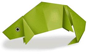 Hướng dẫn gấp Kỳ nhông - Gấp giấy Origami