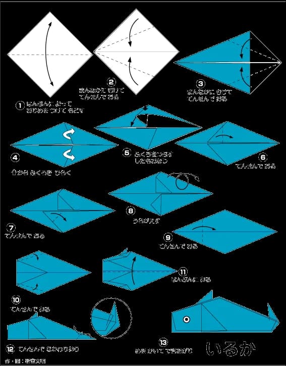 Hướng dẫn gấp Cá heo - Gấp giấy Origami