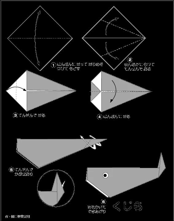 Hướng dẫn gấp Cá voi - Gấp giấy Origami