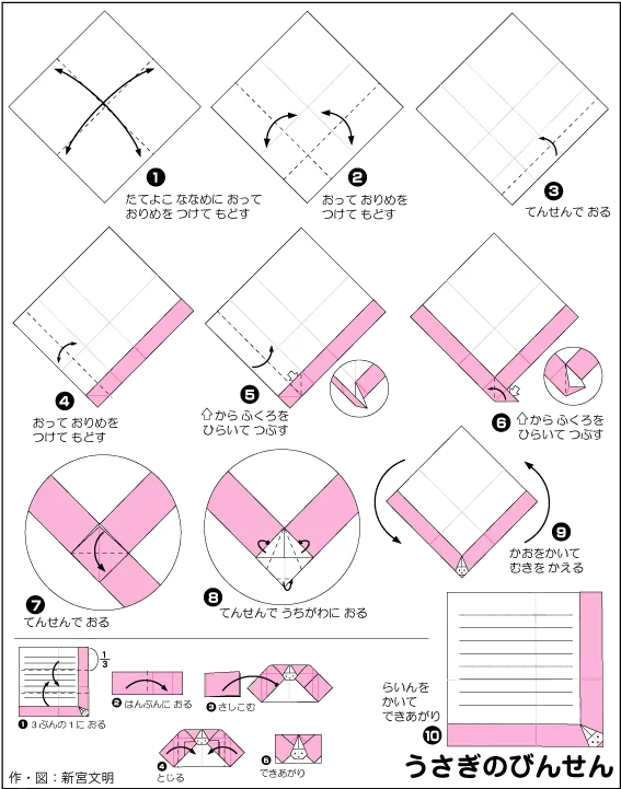 Hướng Dẫn Gấp Giấy Origami Nhật Bản diagram