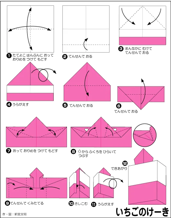 How to Make an Origami Strawberry Shortcake: Easy Step-by-Step Guide diagram