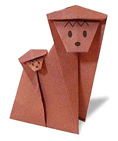 hướng dẫn cách gấp khỉ mẹ cõng con