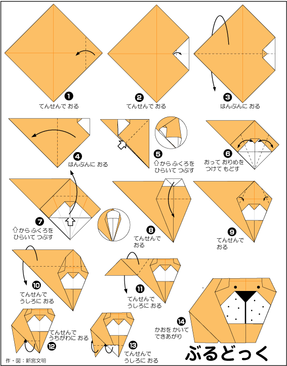 hình ảnh hướng dẫn cách gấp giấy chó gao