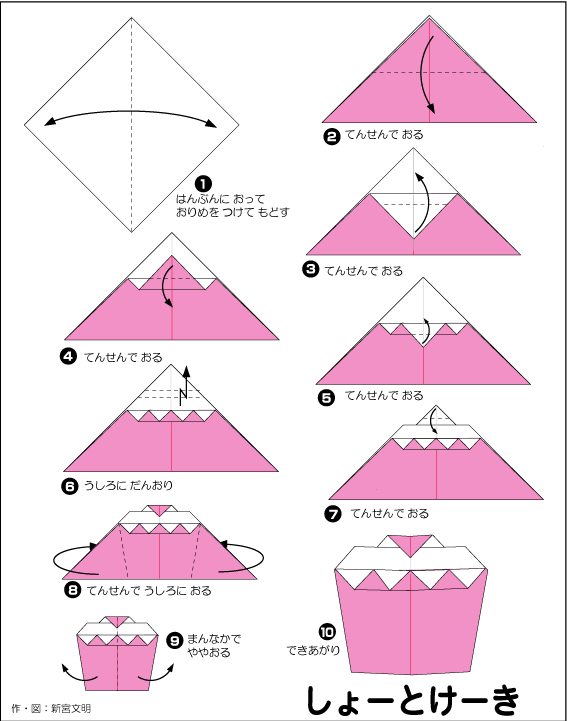 hình ảnh hướng dẫn cách gấp bánh ngọt dâu tây