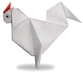 Hướng dẫn gấp Gà trống bằng giấy - Gấp giấy Origami