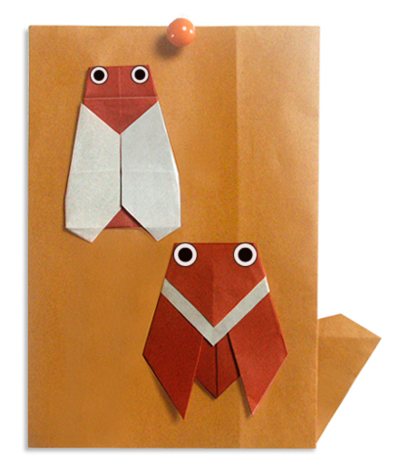 hướng dẫn cách gấp ve đậu trên cây