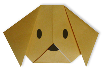 Gấp giấy origami - mặt cún con