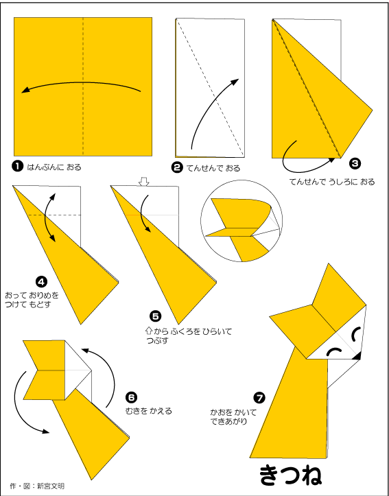 hình ảnh hướng dẫn cách gấp hình con chồn