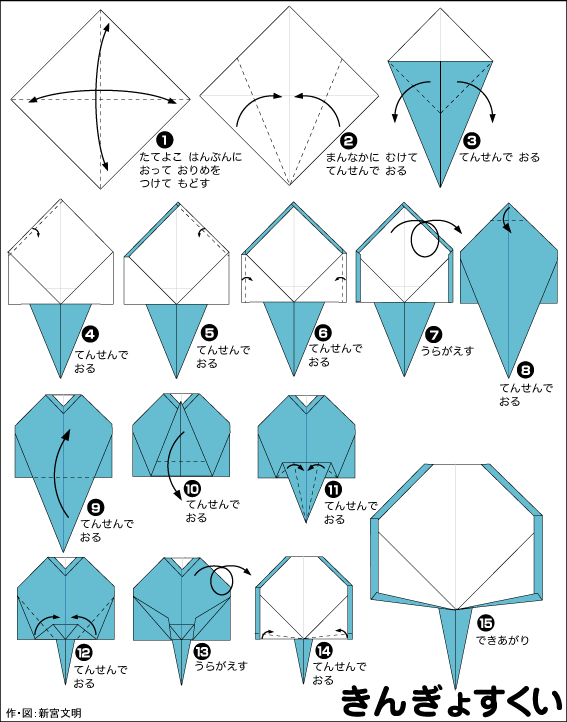 hình ảnh hướng dẫn cách gấp trò chơi bắt cá vàng