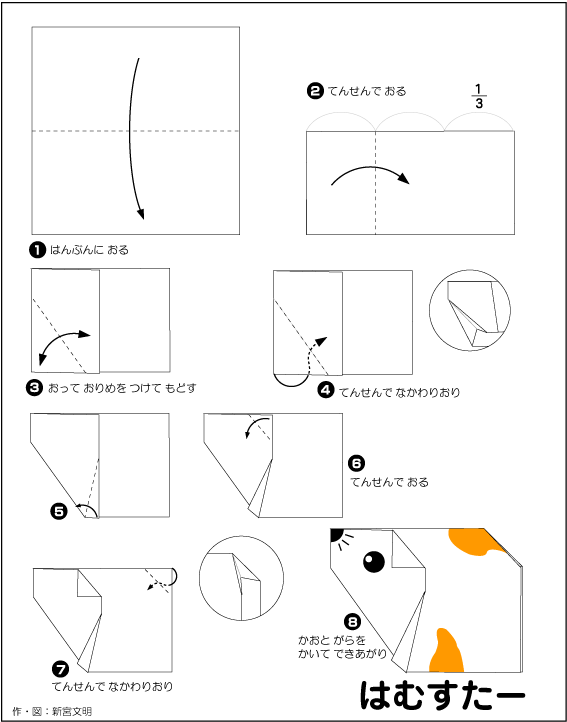 hình ảnh hướng dẫn cách gấp chuột đồng