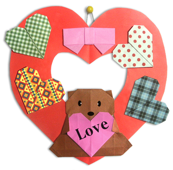 hướng dẫn cách gấp trang trí vòng trái tim