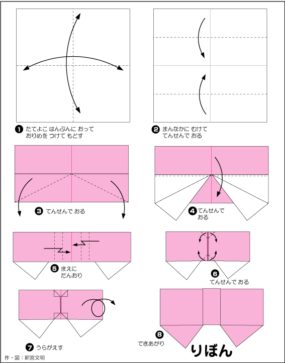 hình ảnh hướng dẫn cách gấp dải băng noel