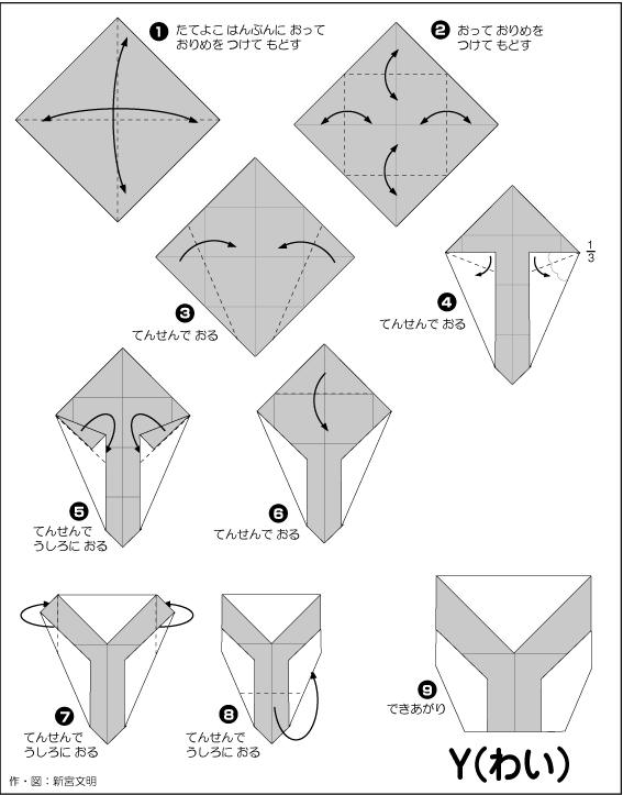 hình ảnh hướng dẫn cách gấp chữ Y